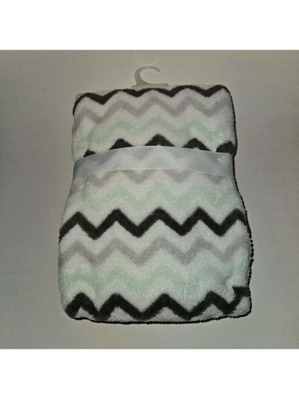NEW Baby Gear Zebra Lovey Fleece Baby Blanket Gift Set Gray Green White Chevron
